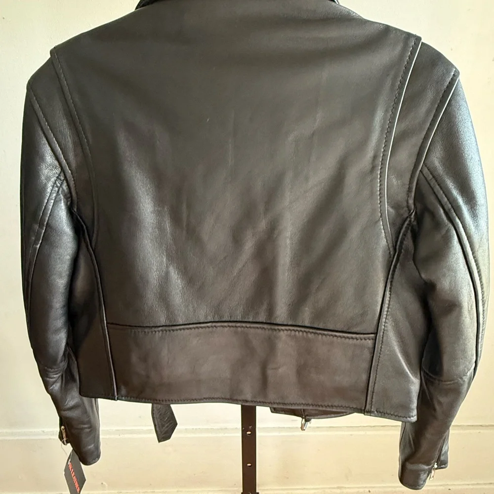 Women's Black Biker Jacket - Picture 5 of 5
